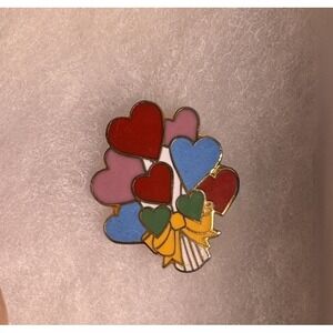 Vintage Gift Creations‎ Heart Balloon Flower Pin Vintage .